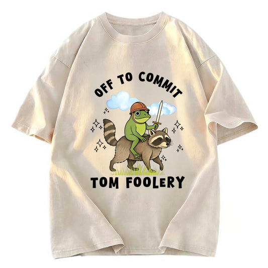 Tokyosol Funny Frog Raccoon Sarcastic Meme Washed T Shirt