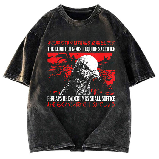 Tokyosol Eldritch Gods Pigeon Vintage Washed T Shirt