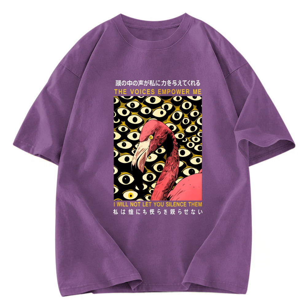 Tokyosol The Voices Empower Me Flamingo Washed T Shirt