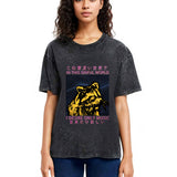 Tokyosol Raccoon Listening To Music Washed T Shirt