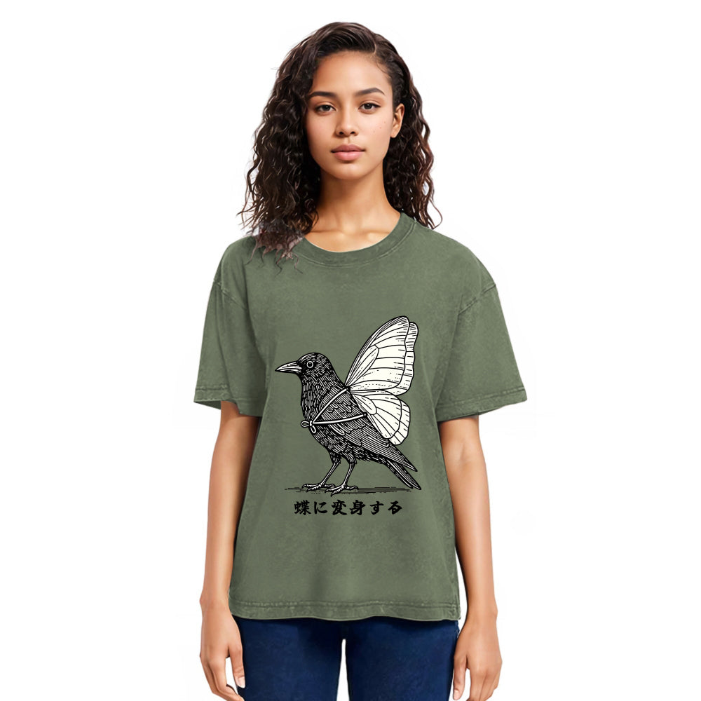 Tokyosol Pretend To Be A Butterfly Washed T Shirt