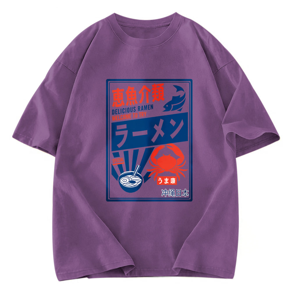 Tokyosol Ramen Japanese Hiragana Washed T Shirt