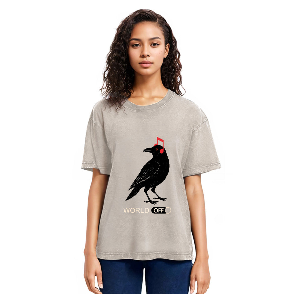 Tokyosol Crow S Music World Washed T Shirt