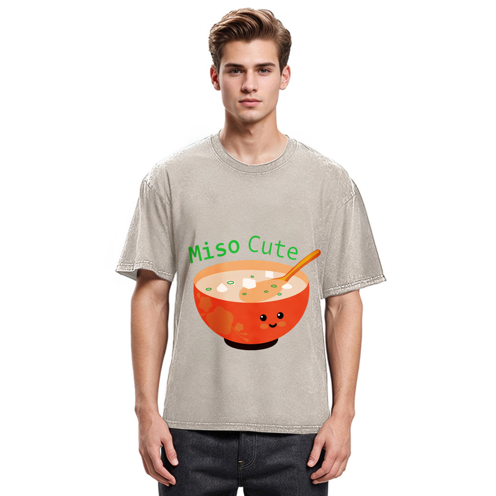 Tokyosol Miso Cute Washed Zip T Shirt