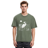 Tokyosol Woodcut Crested Lbis Washed T Shirt
