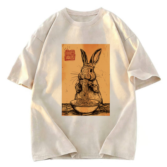 Tokyosol Ramen Lover Rabbit Washed T Shirt