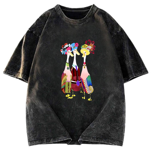 Tokyosol Fashion Duck Washed T Shirt