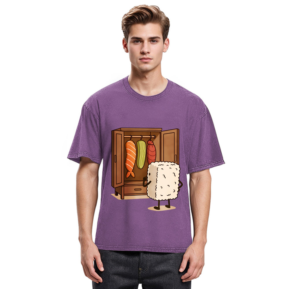 Tokyosol Sushi Pick Out Clothes Washed T Shirt