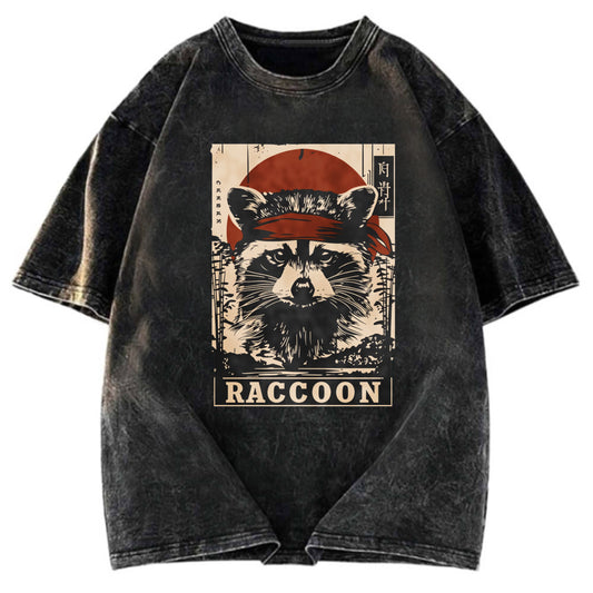 Tokyosol Raccoon Commando Vintage Washed T Shirt