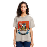 Tokyosol Ramen Lover Raccoon Jean T Shirt