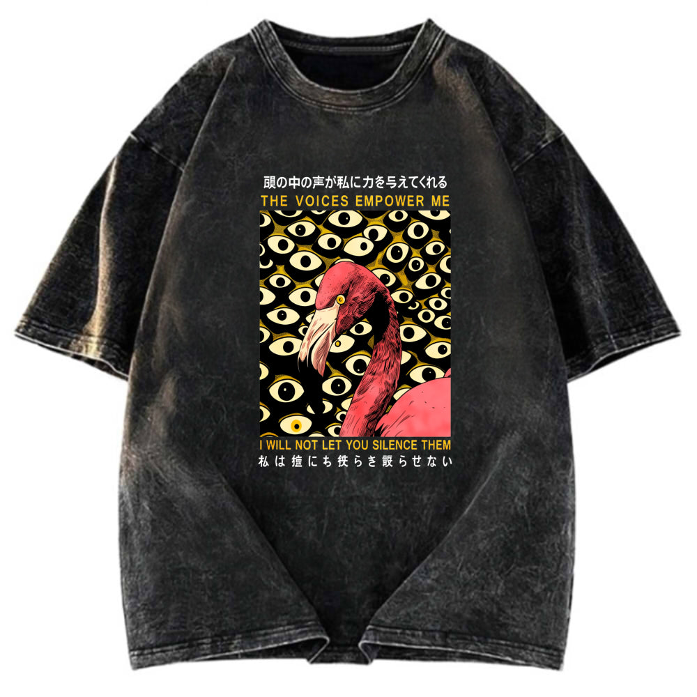 Tokyosol The Voices Empower Me Flamingo Washed T Shirt