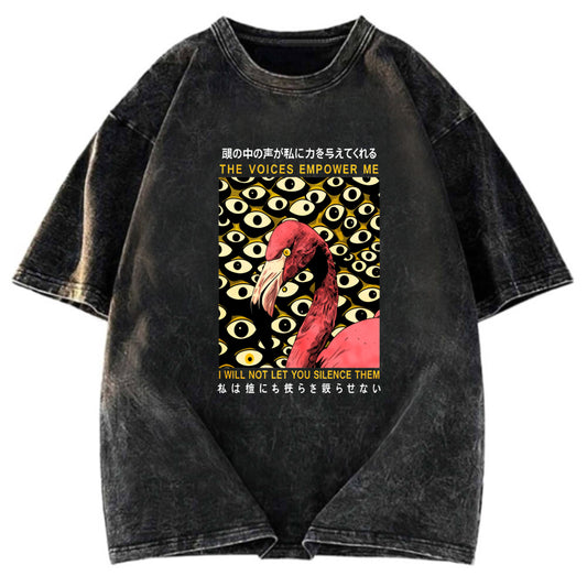 Tokyosol The Voices Empower Me Flamingo Washed T Shirt