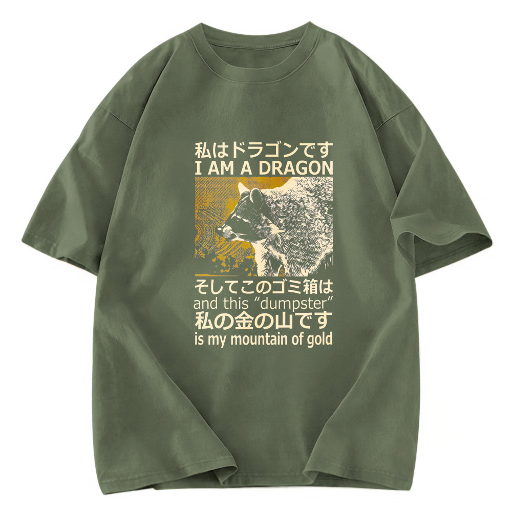 Tokyosol I Am A Dragon And This Dumpster Is My Mountain Of Gold Back Washed T Shirt
