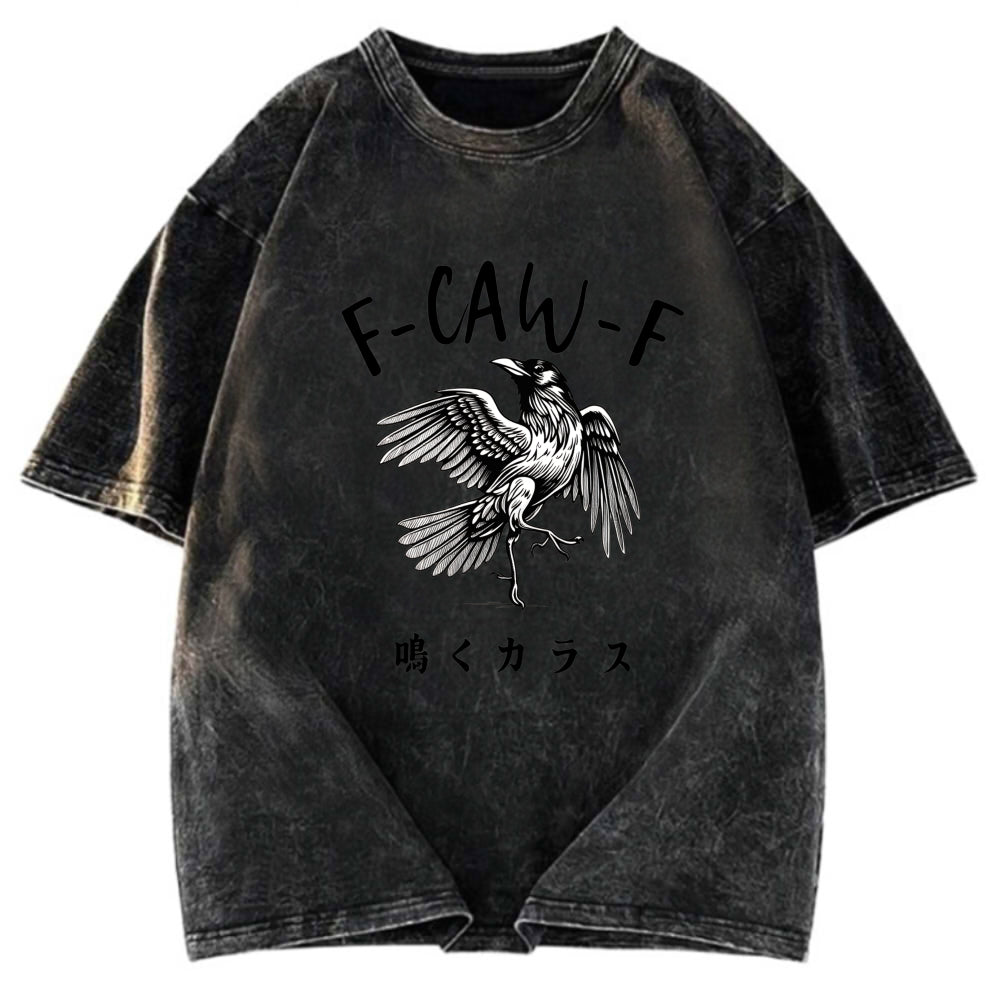 Tokyosol Funny Crow Washed T Shirt