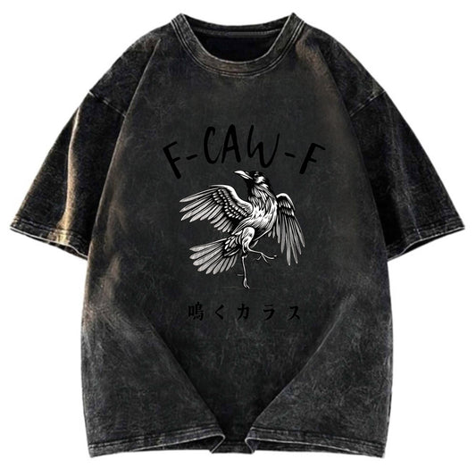 Tokyosol Funny Crow Washed T Shirt