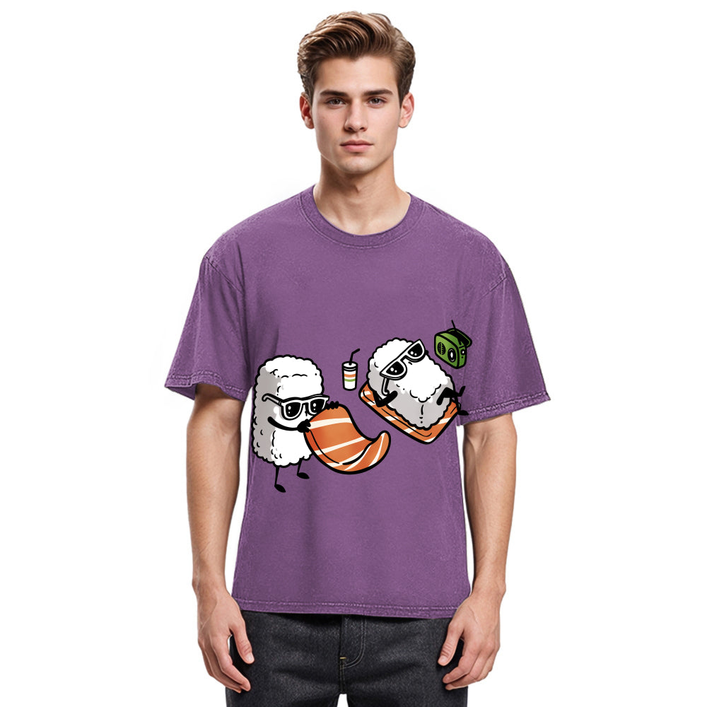 Tokyosol Sunbathing Sushi Washed T Shirt