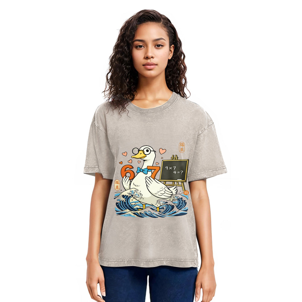 Tokyosol Japanese Goose Teacher 6 7 Meme Washed T Shirt
