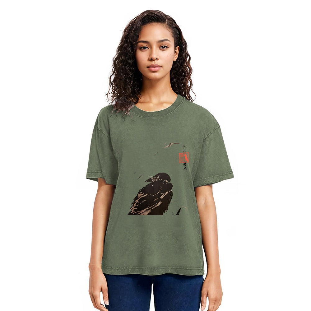 Tokyosol Crow And Reeds Washed T Shirt