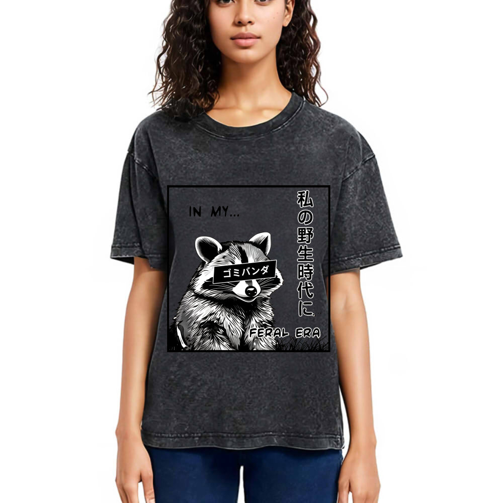 Tokyosol Japanese Wild Raccoon Washed T Shirt