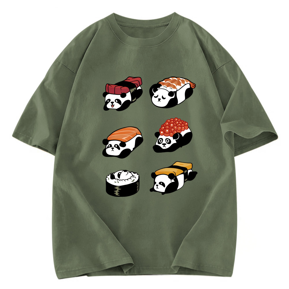 Tokyosol Panda Sushi Washed T Shirt