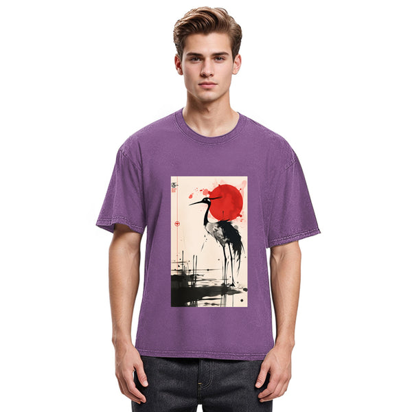 Tokyosol Japanese Crane Washed T Shirt