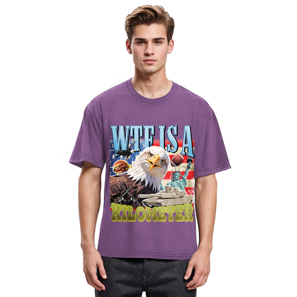 Tokyosol Funny Eagle Meme Washed T Shirt