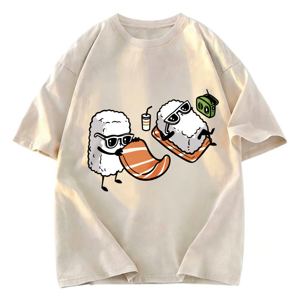 Tokyosol Sunbathing Sushi Washed T Shirt