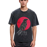 Tokyosol Viking Raven Crow Witchcraft Occult Pagan Washed T Shirt