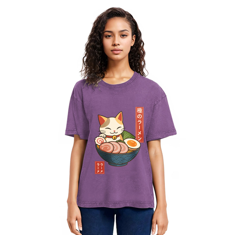 Tokyosol Neko Ramen Washed T Shirt