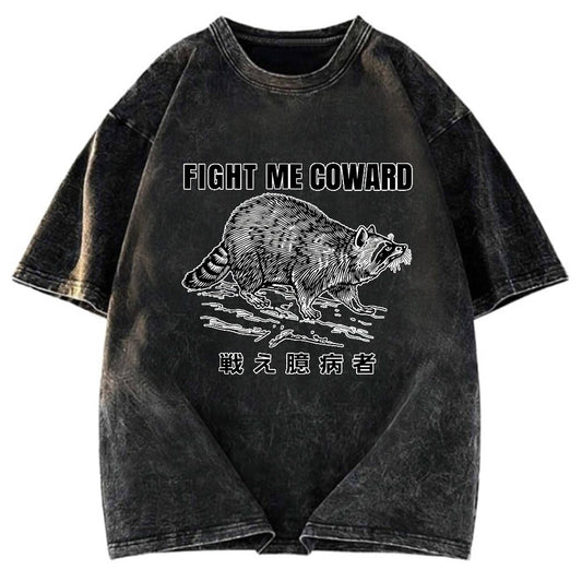 Tokyosol Fight Raccoon Japanese Washed T Shirt