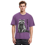 Tokyosol Funny Kawaii Raccoon Washed T Shirt