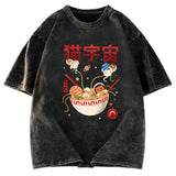 Tokyosol Neko Space Ramen Adventures Washed T Shirt