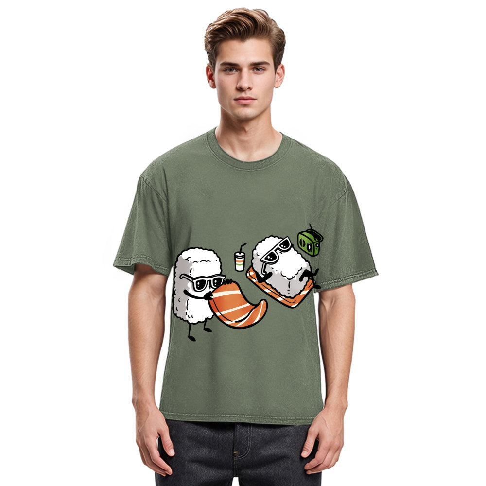 Tokyosol Sunbathing Sushi Washed T Shirt
