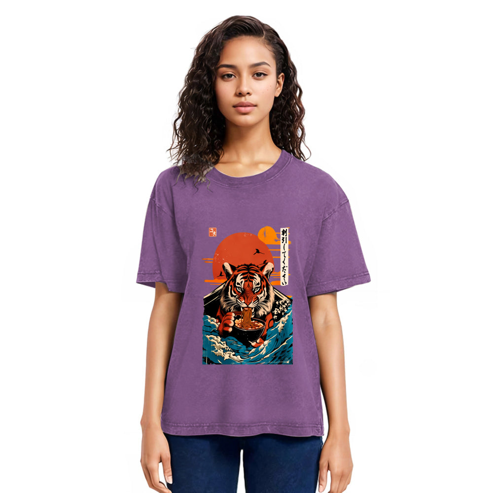Tokyosol Tiger Obsessed With Ramen Washed T Shirt