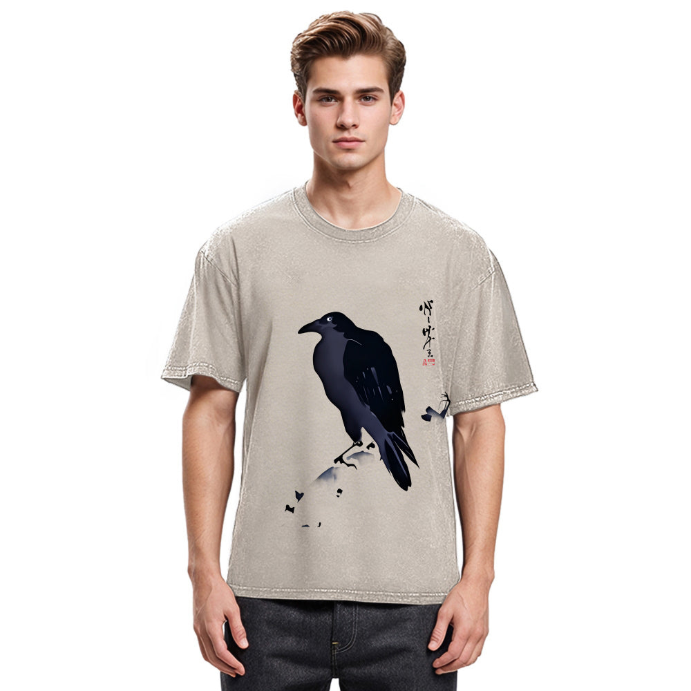 Tokyosol Japanese Kyosai Crow Washed T Shirt