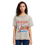 Tokyosol Ramen And Mini Cats Washed T Shirt
