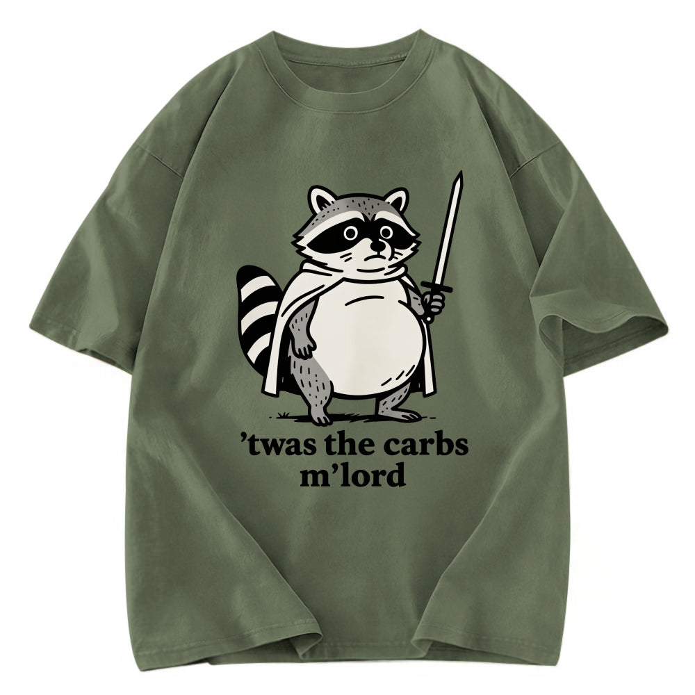 Tokyosol Fat Raccoon Sword Humor Washed T Shirt