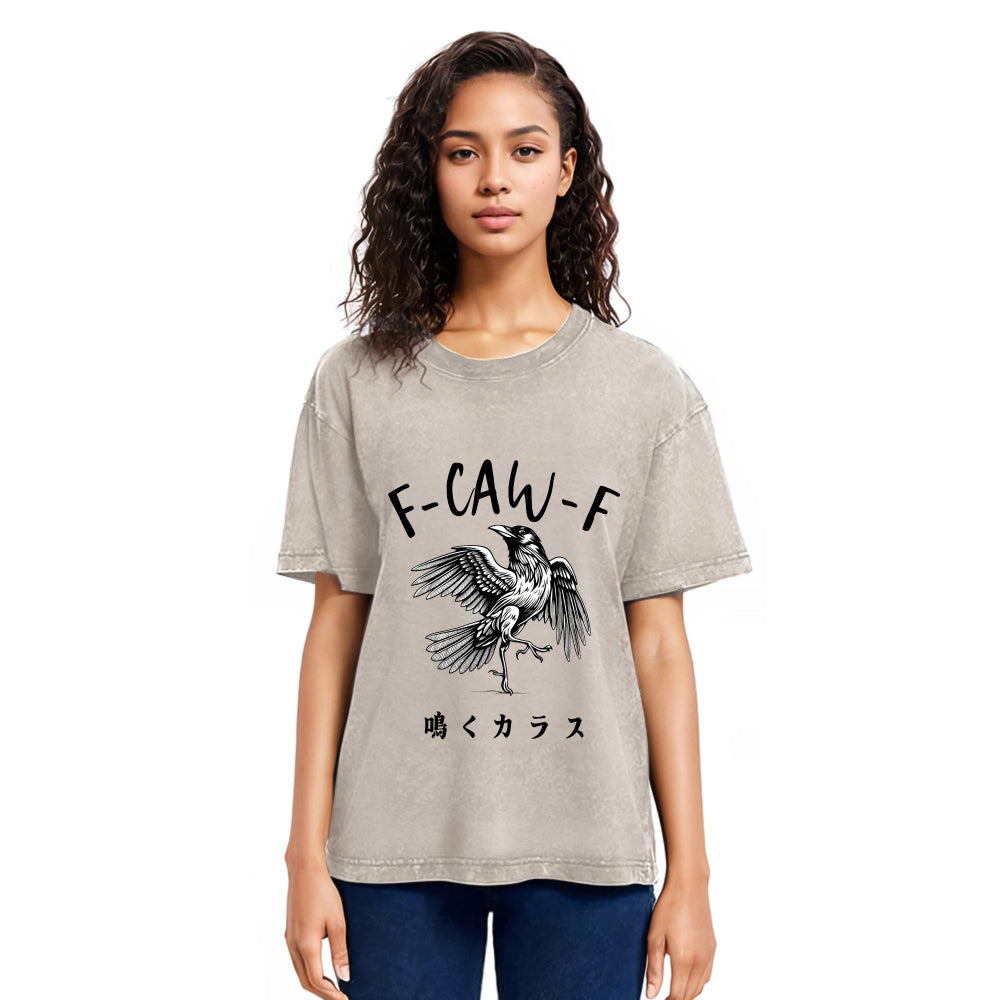 Tokyosol Funny Crow Washed T Shirt
