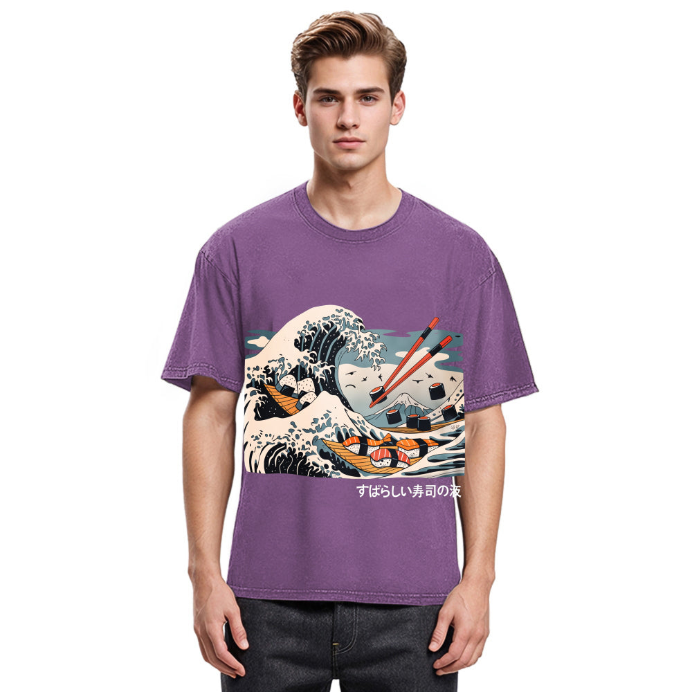 Tokyosol The Great Sushi Wave Washed T Shirt