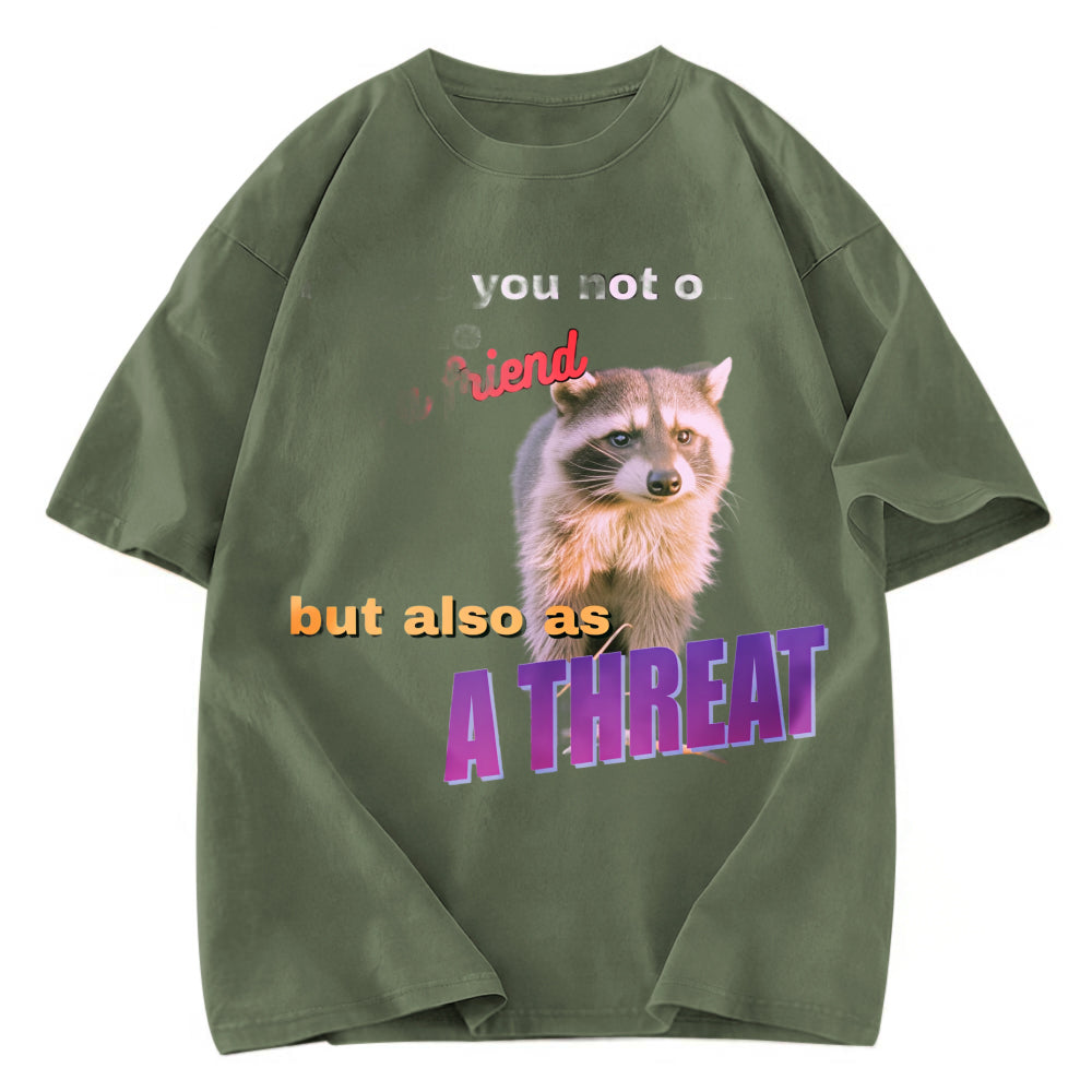 Tokyosol Viral Raccoon Meme Washed T Shirt