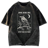 Tokyosol Funny Crows Before Bros Washed T Shirt