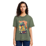 Tokyosol Cute Dinosaur Ramen Washed T Shirt