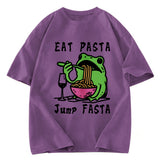 Tokyosol Eat Pasta Jump Fasta Washed T Shirt