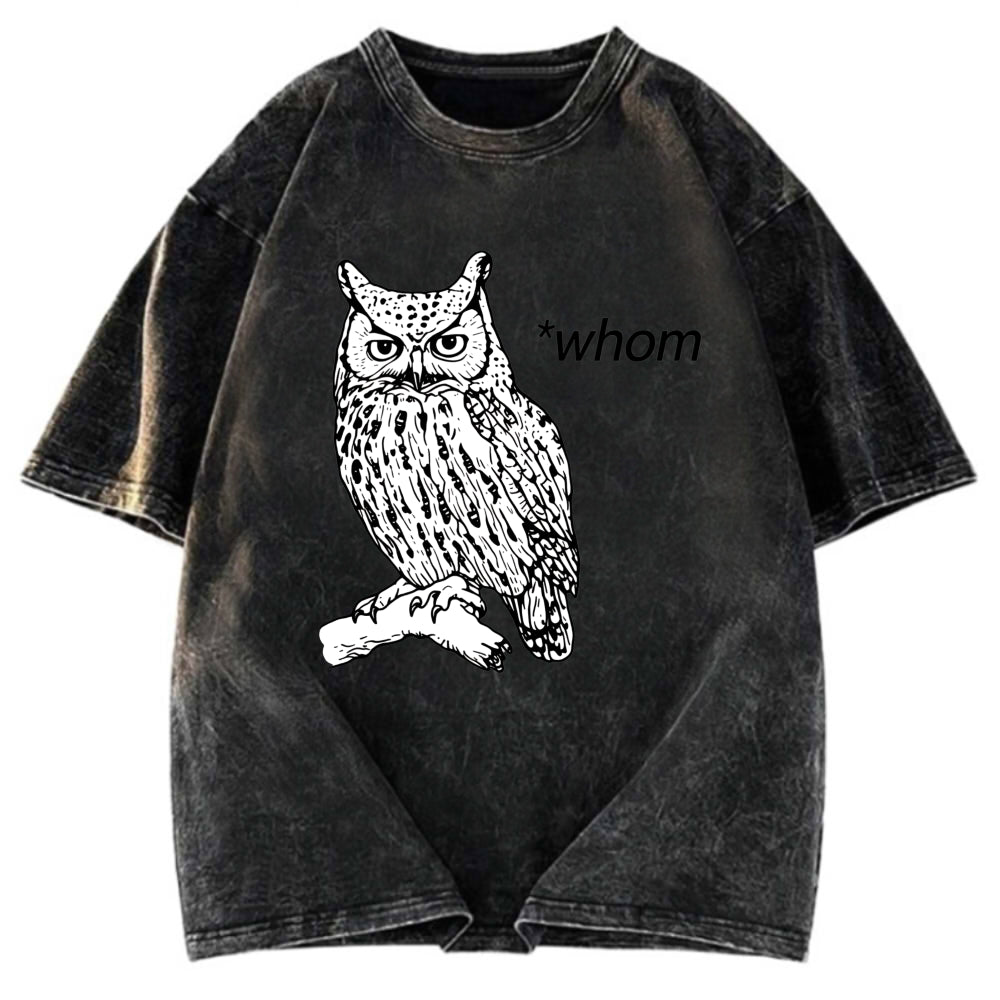 Tokyosol Who Whom Judging Owl Washed T Shirt