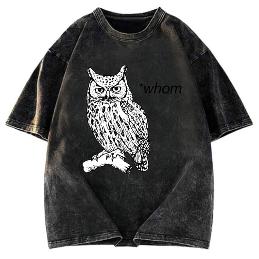 Tokyosol Who Whom Judging Owl Washed T Shirt