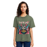 Tokyosol Tokyo Ramen Pink Cat Washed T Shirt