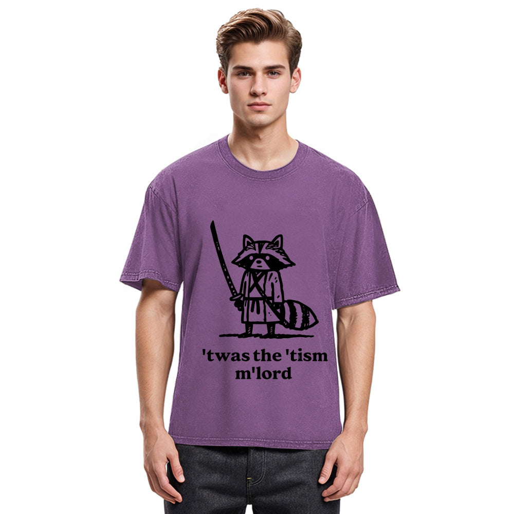 Tokyosol Focused Samurai Raccoon Washed T Shirt