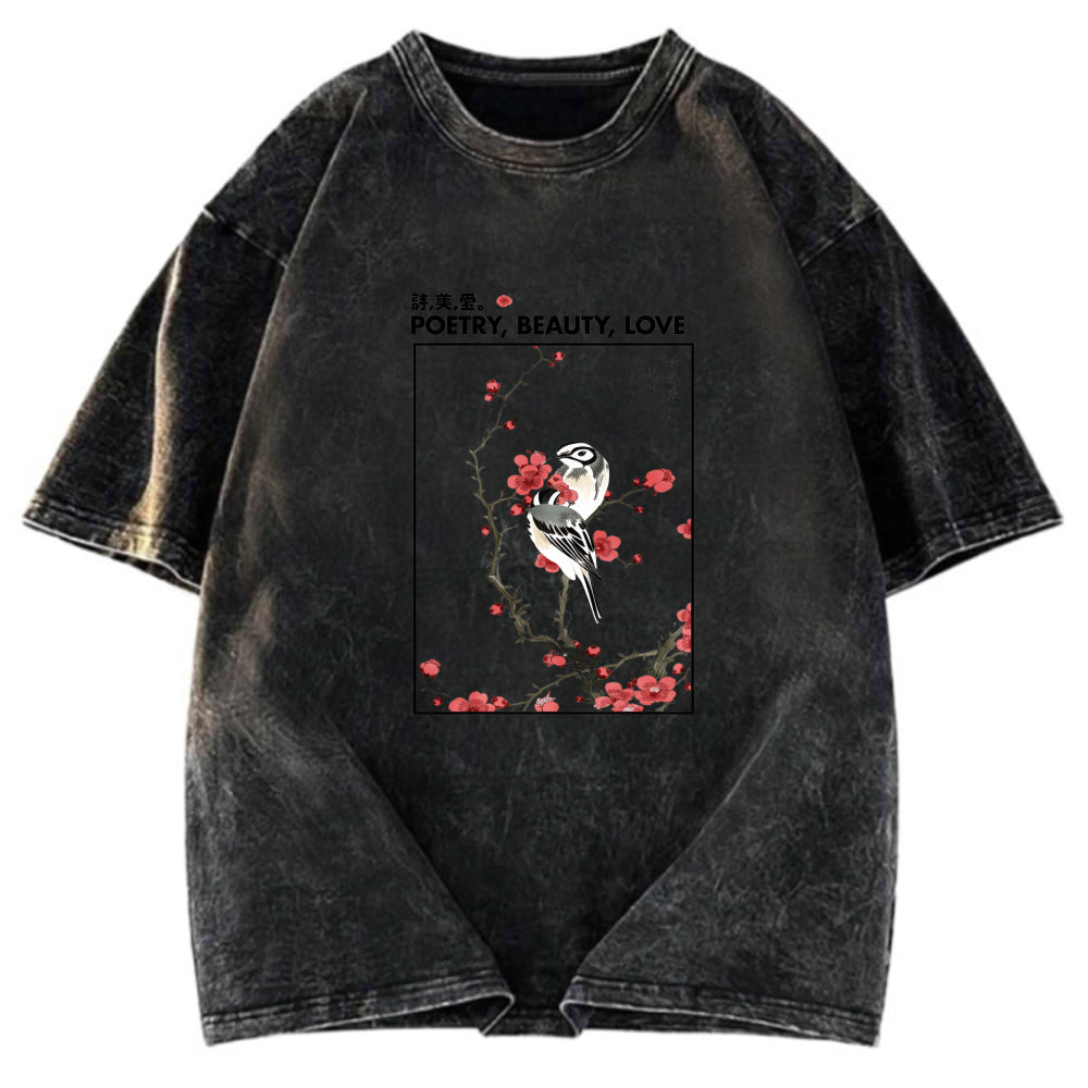 Tokyosol Japanese Ink Painting Washed T Shirt