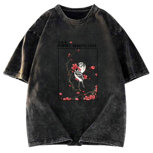 Tokyosol Japanese Ink Painting Washed T Shirt