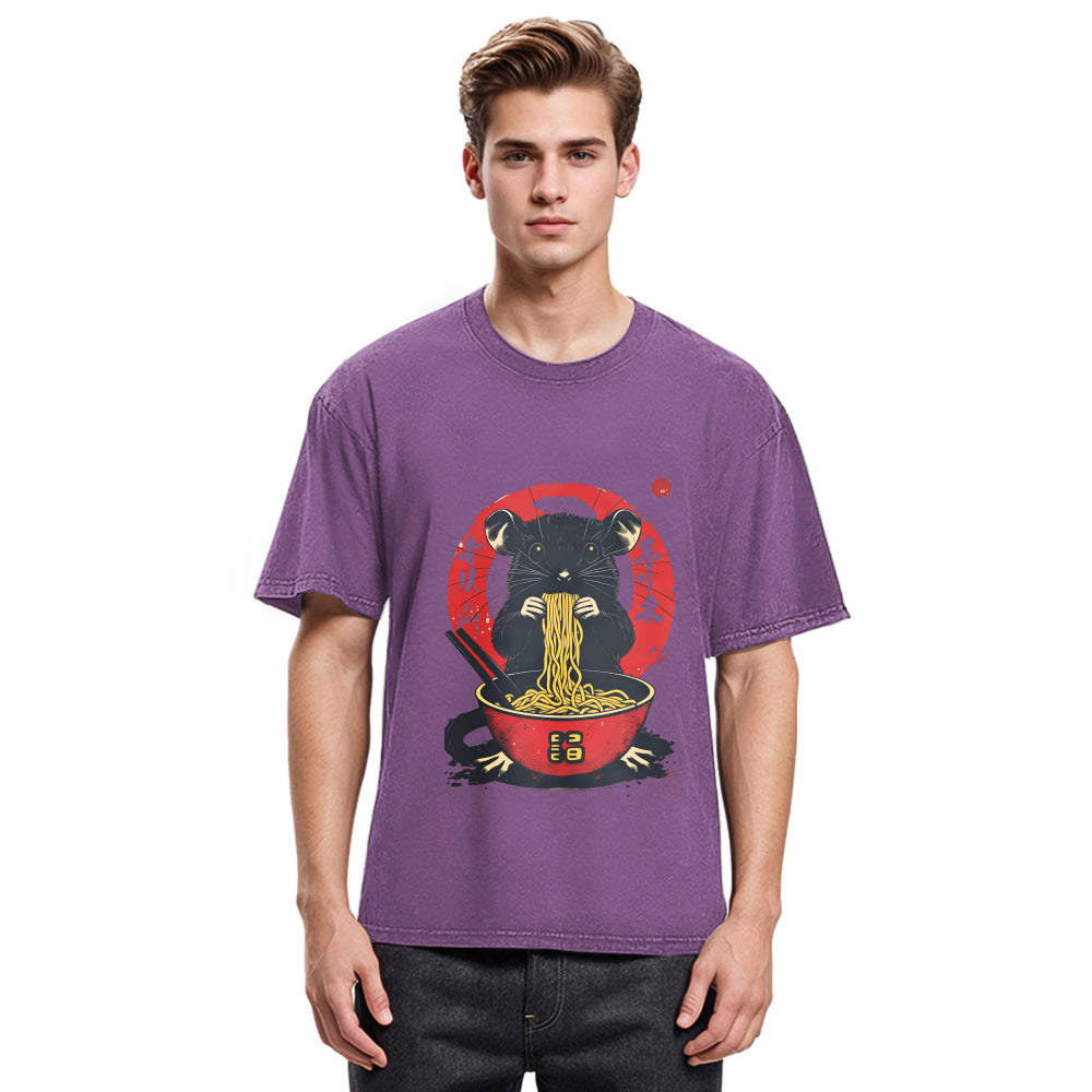 Tokyosol Retro Rat Ramen Washed T Shirt